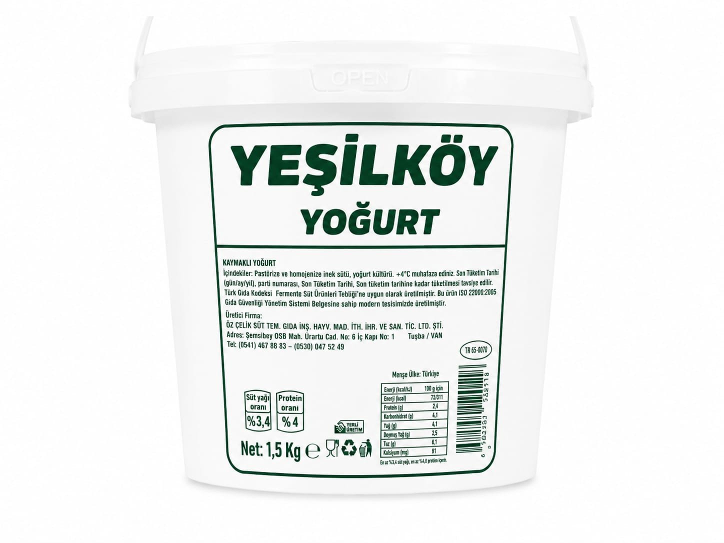 YEŞİLKÖY YOĞURT 1,5 KG